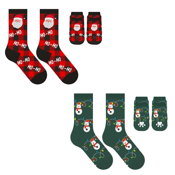 2-Pack: Titans Matching Fun Pet-And-Owner Christmas Socks