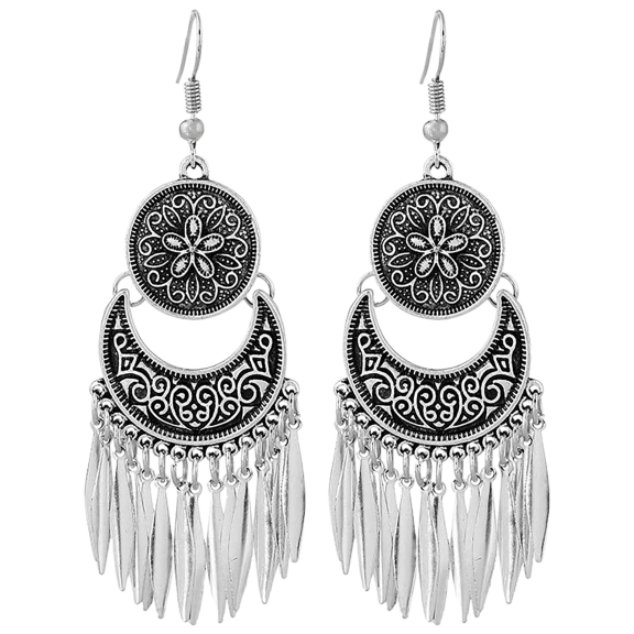 Hollywood Sensation Boho Chandelier Earrings in Tibetan Silver