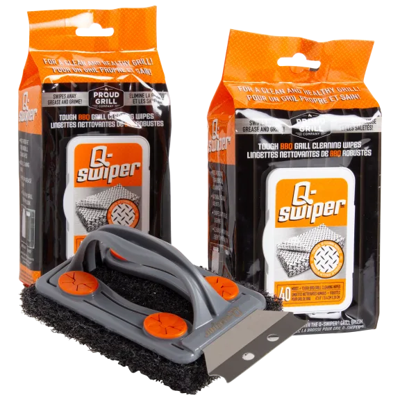 Q-Swiper BBQ Grill Cleaner with 80 Disposable Wipes