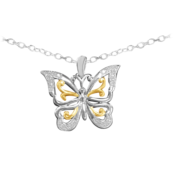 Diamond Muse Diamond Accent Butterfly Pendant Necklace