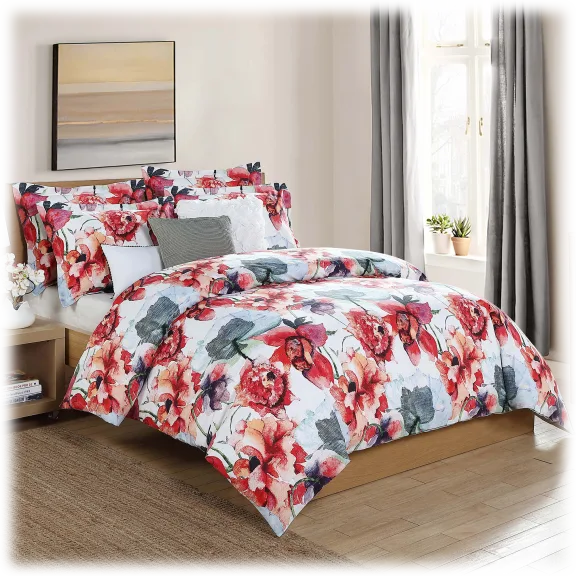 Kensie Siena Floral Print 6 Piece Comforter Set