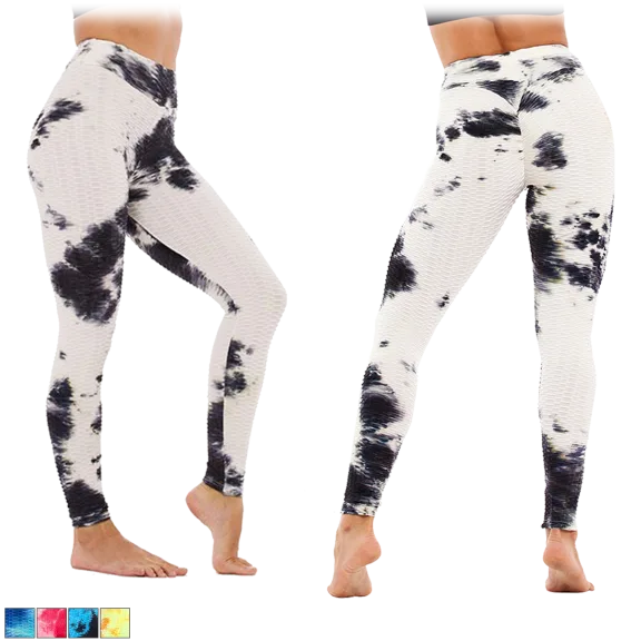 Women's Tie Dye High Waist Tummy Control Butt Lift Yoga Pants Workout Leggings