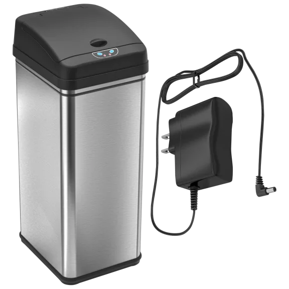 iTouchless 13 Gallon Deodorizer Sensor Trash Can with AC Adaptor