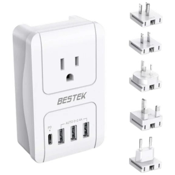 Bestek 3000W International Travel Adapter with PD 3.0
