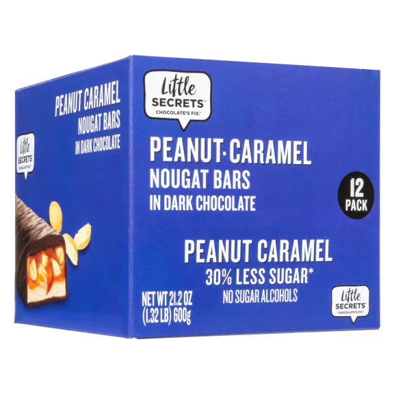Little Secrets Dark Chocolate Peanut Caramel Nougat Bars