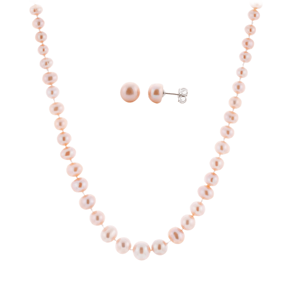 Splendid Pearls 4-8mm Freshwater Pearl Necklace & Earring Set