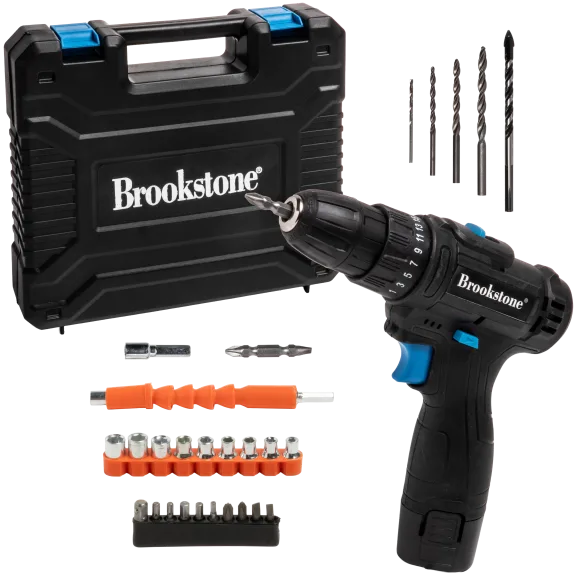 Brookstone 12-Volt Power Drill with Accessories