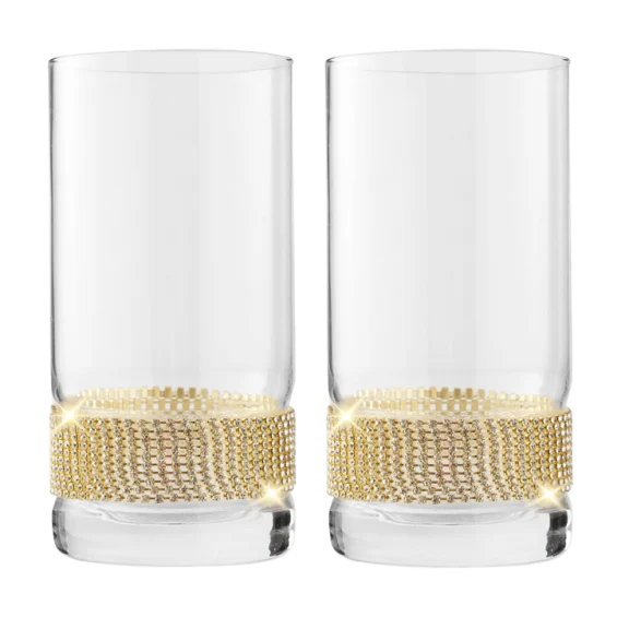 Cheer Collection Crystal Highball Glass Set (2 or 6)