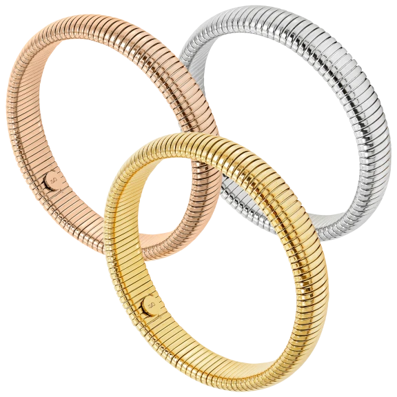 Savvy Cie 18K Gold Over Stainless Omega Slip On Bracelet