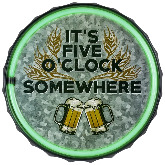 "It's 5 O’Clock Somewhere” LED Neon Sign