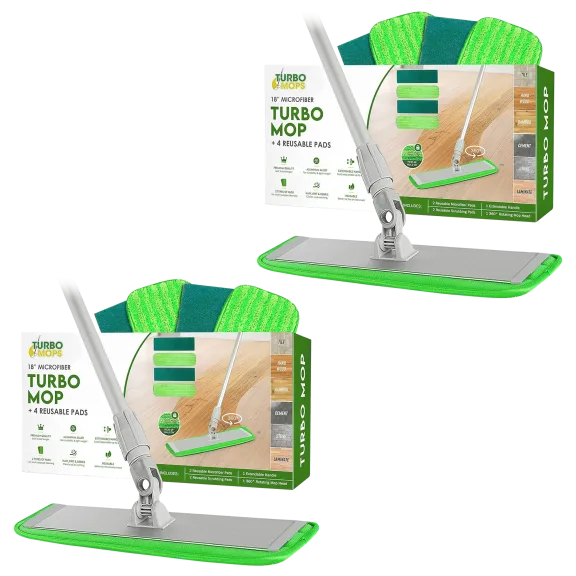 2-Pack: Turbo Microfiber 360-Spin Mop Floor Cleaning System