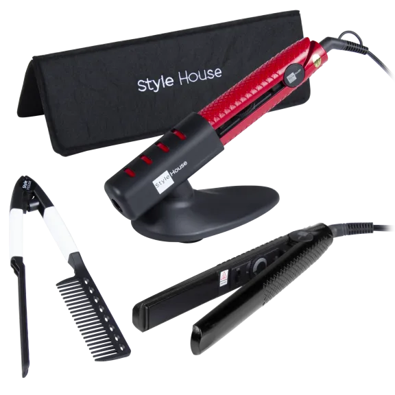 Style House Professional Ceramic Styling Iron with Accessory Set