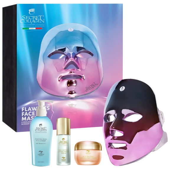 Secret Collagen Evening Age Defining Set w/ Cordless LED Face Therapy Mask