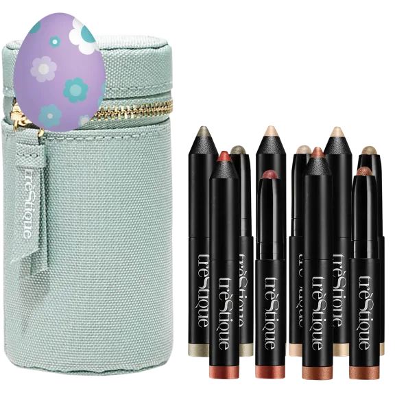 Trestique 5-Piece Shimmer Eyeshadow Gift Set with Carrying Case