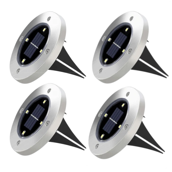4-Pack: In-Ground Solar Pathway Lights with Bright LEDs