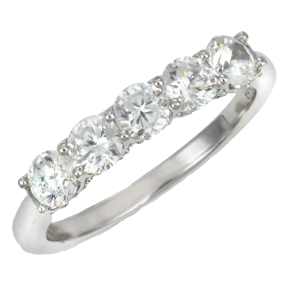 Savvy Cie 18K White Gold Partway Band