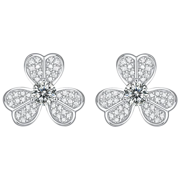 Stella Valentino 1/4 Carat TW Moissanite Blooming Flower Petal Stud Earrings