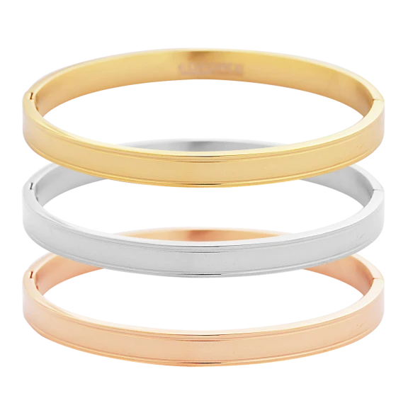 3-Pack: Edforce Steel Tri Color Bangles