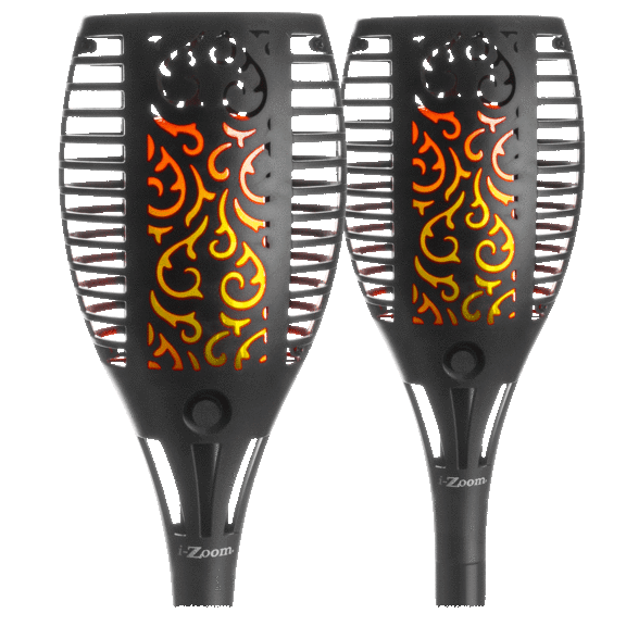 2-Pack: iZoom Solar Flickering Flame Torch Lights