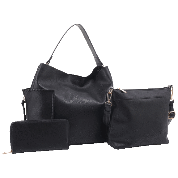 Malibu Skye 3 Piece Hobo Set With Inside Crossbody and Wallet