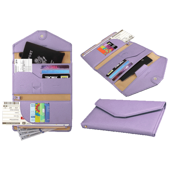 RFID Blocking Travel Passport Organizer Holder with CDC Vaccination Card Slot