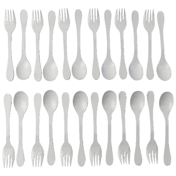 Knork Eco Plant Based Reusable Bamboo 24-Piece Flatware Set