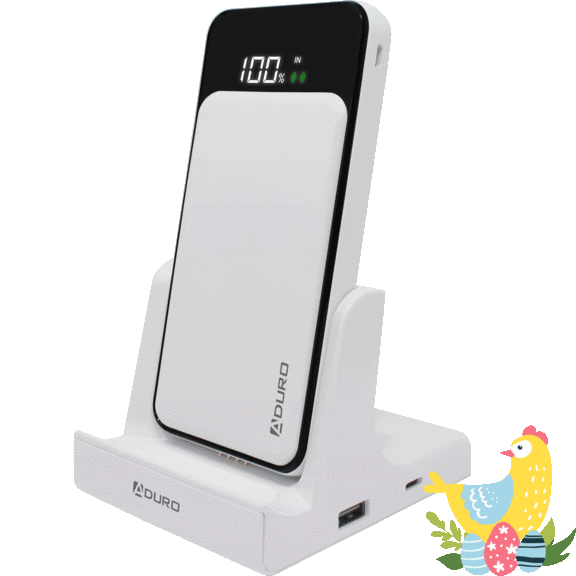 Aduro PowerUp 2-in-1 Qi Wireless Charging Battery & Desktop Charging Station