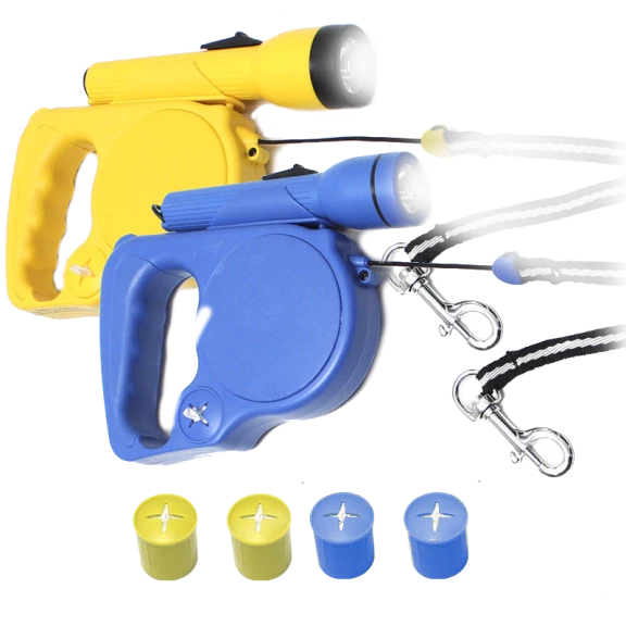 EZ Pet Total Retractable Dog Leash System with Flashlight & Waste Bags