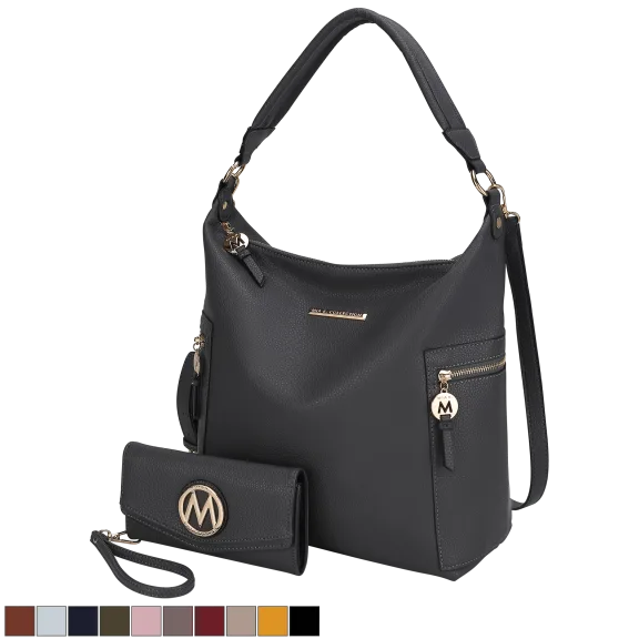 MKF Collection Ophelia Vegan Leather Women’s Hobo Bag with Wallet by Mia K