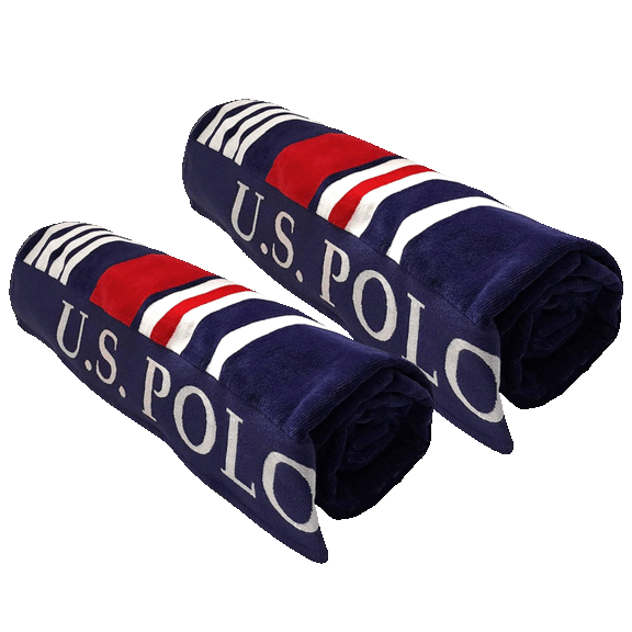 2-Pack: US Polo Assn 100% Cotton Oversize Beach Towels