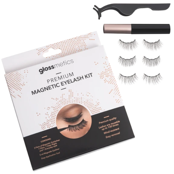 Glossmetics Premium Magnetic Eyeliner and 3 Eyelash Kit