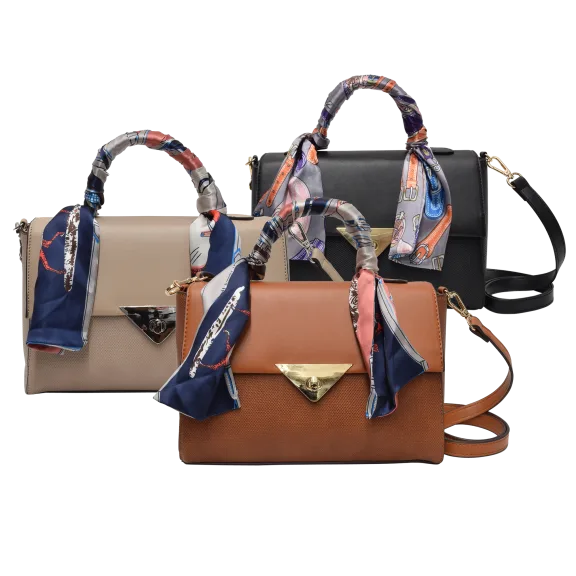 Adrienne Vittadini Isabella Collection Satchel with Scarf Handle