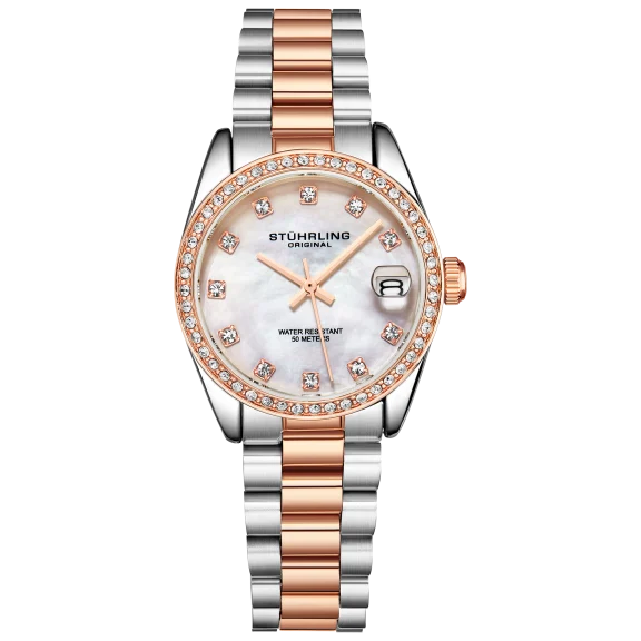 Stührling Women's Japanese Quartz Lineage Watch with Stainless Steel Bracelet