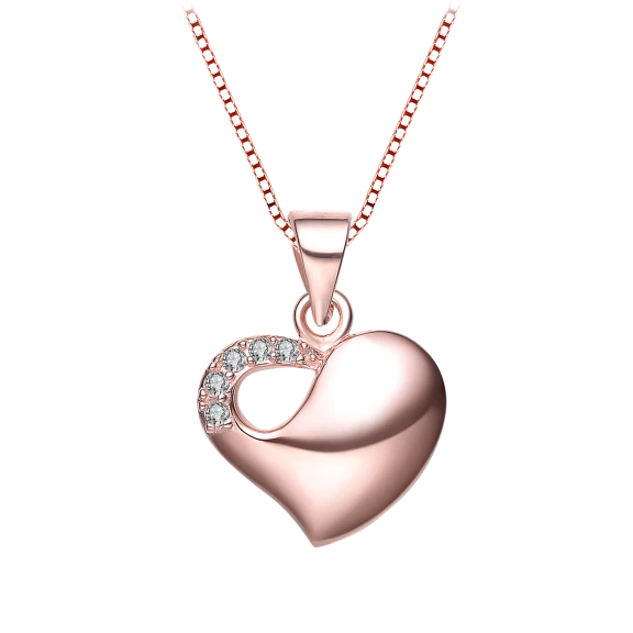 Gold Plated Sterling Silver Rose Colored Necklace