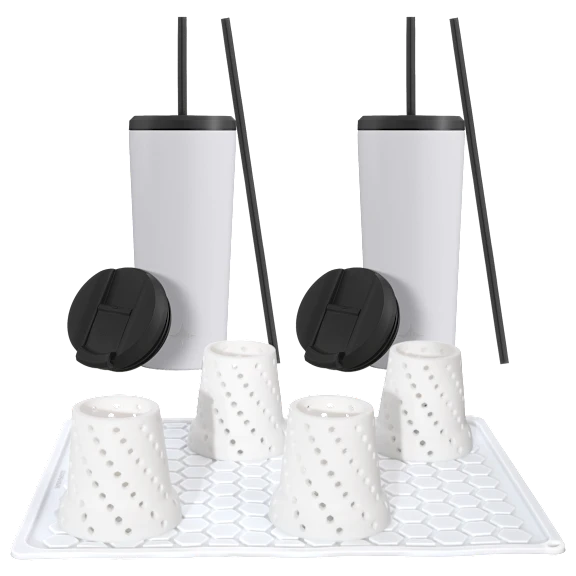 7-Piece JoyJolt Tumblers & Improvements Bottle Drying Set