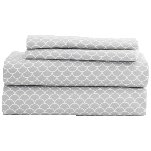 Cloth And Gable Premium Ultra Soft Scallops Pattern 4-Piece Bed Sheet Set