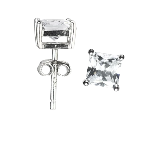 Jardin Jewelry Princess Cut Stud Earrings