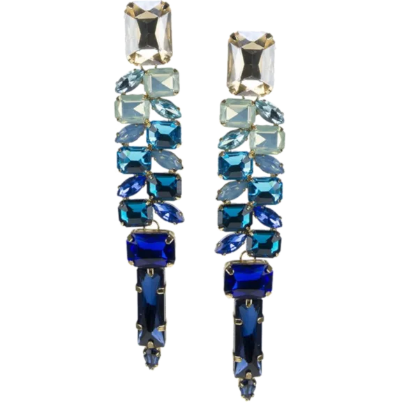 Blue Ombre Crystal Earrings