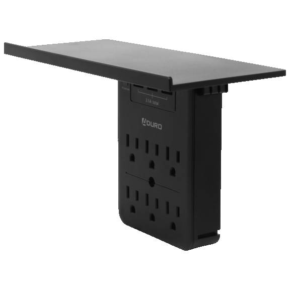 Aduro Surge Shelf Multi-Charging Station with 6 Outlets & 3 USB Ports