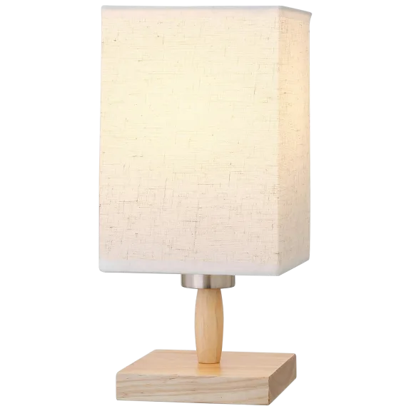 Amazon Basics 11.2" Wood Base Small Table Lamp
