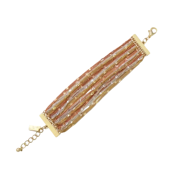 Savvy Cie 18K Gold Tri-Color Multi-Chain Bracelet