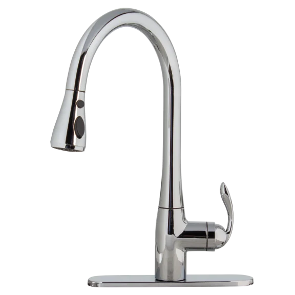 AquaPlumb Chrome Pulldown Boost Spray Kitchen Faucet