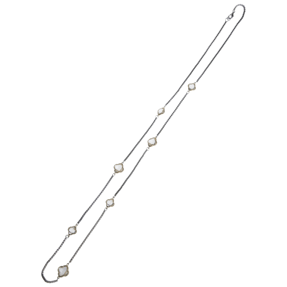 Kenneth Jay Lane 7 CTTW 36" Clover Bezel CZ Necklace