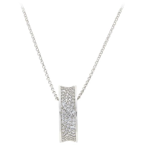 Absolute 2.75 Ctw Cubic Zirconia Spinner Ring Pendant with Chain