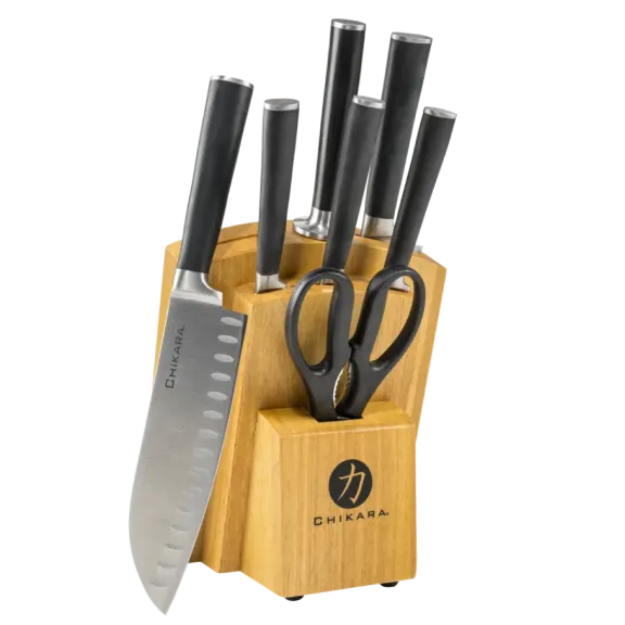 Chikara Series Fully Forged 8-Piece Japanese Steel Knife Set