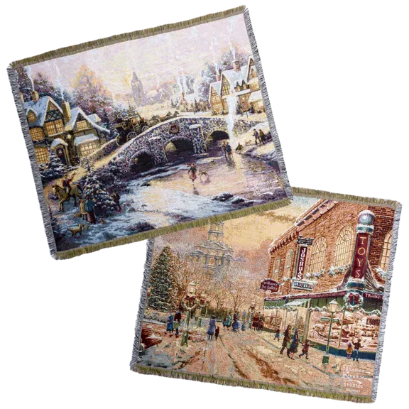 Thomas Kinkade Holiday Woven Tapestry Throw