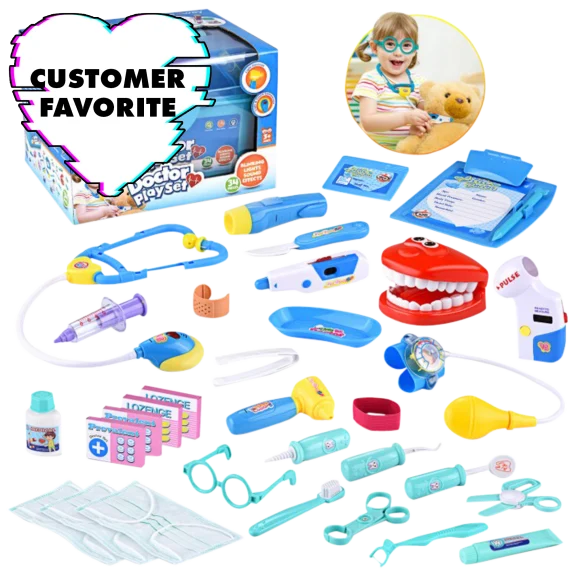 Educational Doctor Medical Pretend Play Toy Set 34 Pieces
