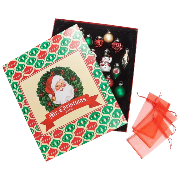 Mr. Christmas 26-Piece Vintage Glass Ornament Set
