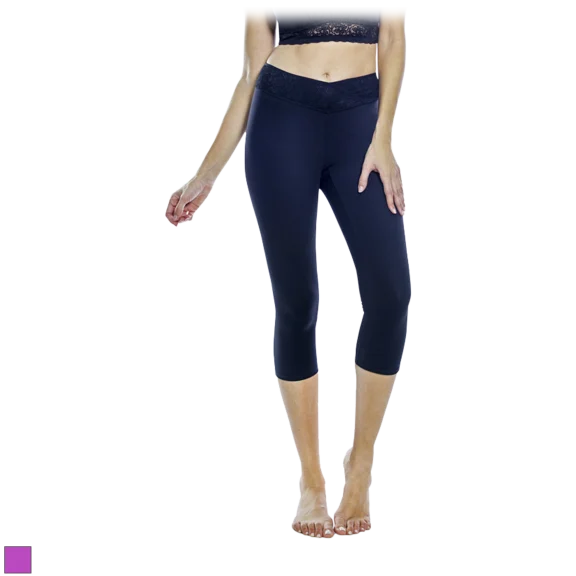Rhonda Shear Lace Detail Capri Legging