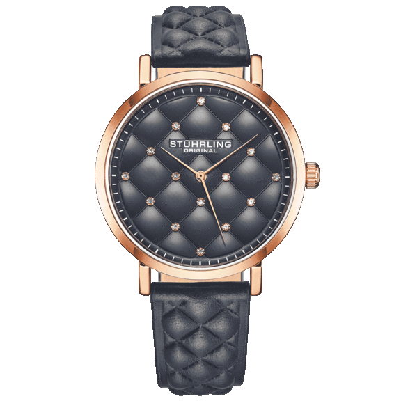 Stuhrling Audrey Quartz 38mm Watch with Leather Band